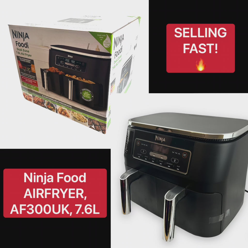 Ninja Foodi AF300UK 7.6L Dual Zone Air Fryer and Dehydrator - Black