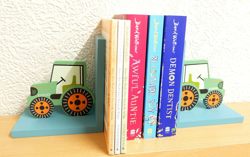 Tractor,Rainbow,Star,Cloud,Moon,Bear Camp Wooden Bookends Children's Bedroom