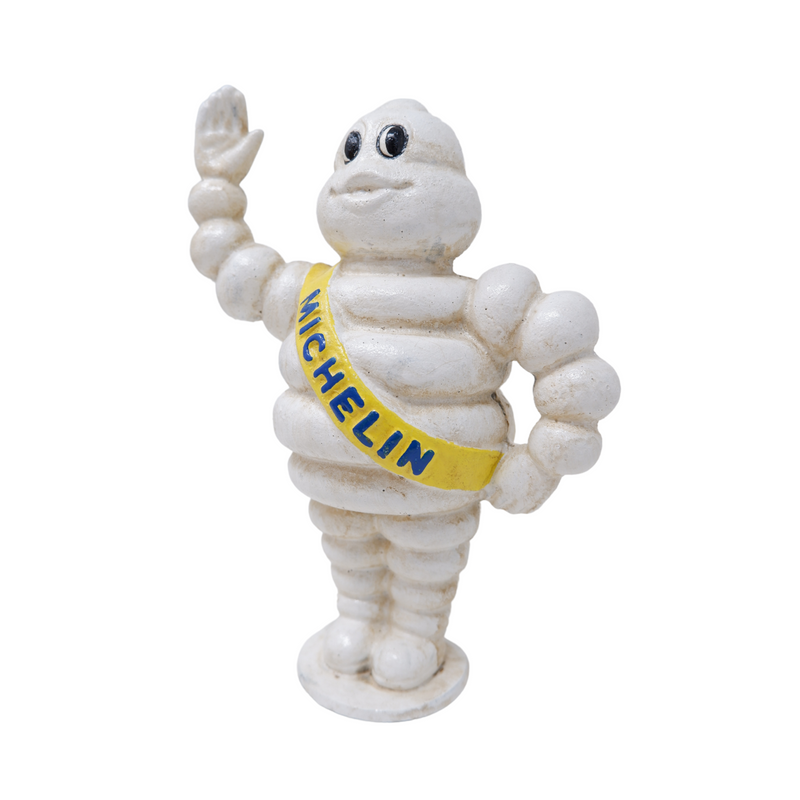 Michelin Man Waving In Tractor Mascot Figure Statue Bibendum Figurine Cast  Iron