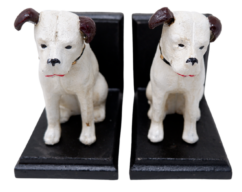 Cast Iron HMV Nipper Dog Bookends Ornament Terrier Figurine Books Cds Vinyls Lps