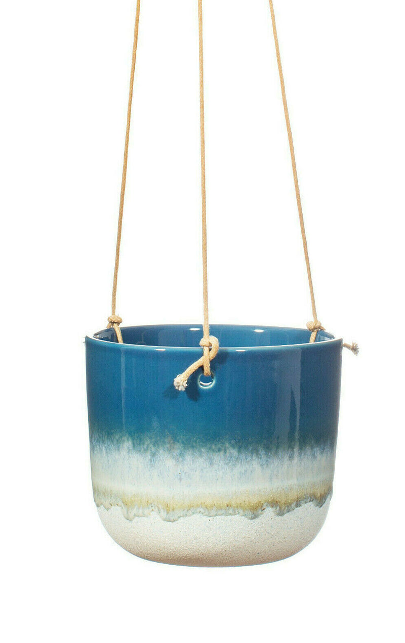 Sass & Belle Mojave Ceramic Hanging Planters Blue, Pink,Yellow,Black Terracotta