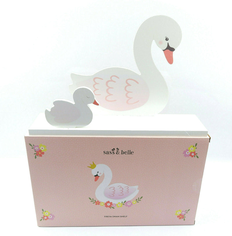 Sass and Belle Freya Swan Children Shelf Kids Room Wooden Shelf Storage Nursery