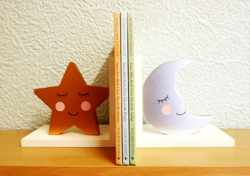 Tractor,Rainbow,Star,Cloud,Moon,Bear Camp Wooden Bookends Children's Bedroom