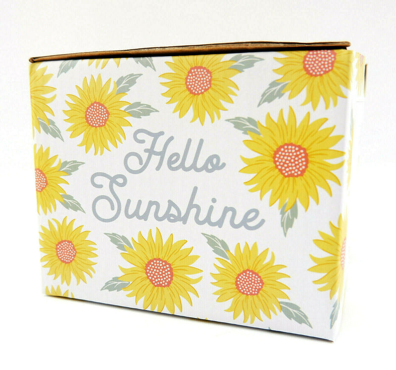 Sunflower Mum Hello Sunshine Hanging Planter Ceramic Pot Jute String 12x9cm