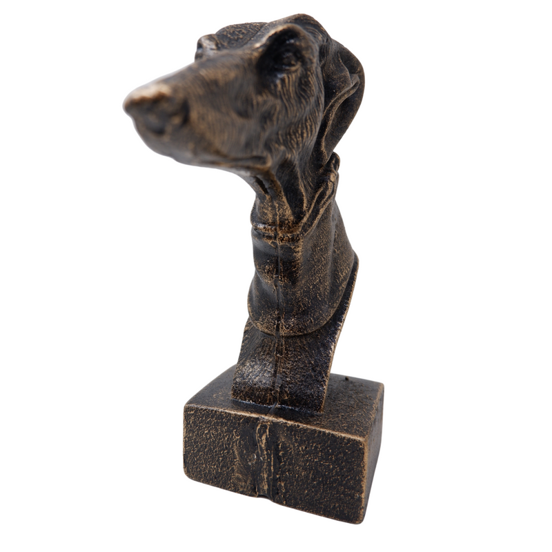 Cast Iron Greyhound Head Whippet Dog Statue Fireplace Ornament Book End Gift