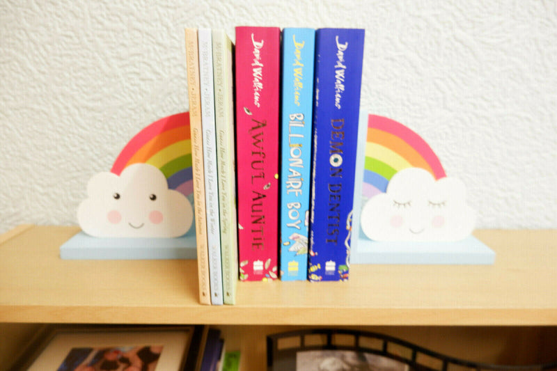 Tractor,Rainbow,Star,Cloud,Moon,Bear Camp Wooden Bookends Children's Bedroom