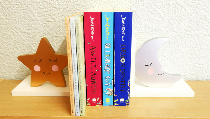 Tractor,Rainbow,Star,Cloud,Moon,Bear Camp Wooden Bookends Children's Bedroom