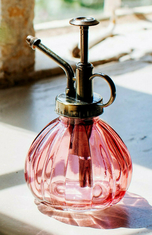 Sass & Belle Pink Botanical Plant Mister, Vintage Style Glass Watering Spray