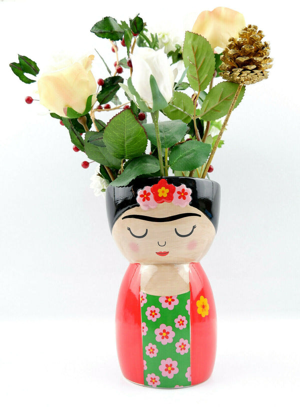 Sass & Belle Frida Kahlo Body Shaped Flower Vase Planter Mexican Decor Gift