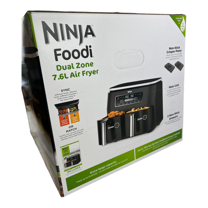 🔥NEW Ninja AF300UK 7.6L Foodi Dual Zone Air Fryer 2 Drawers 6 Functions  Sync🚚